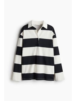 H&M - Women Blue Loose-Fit Polo Shirt