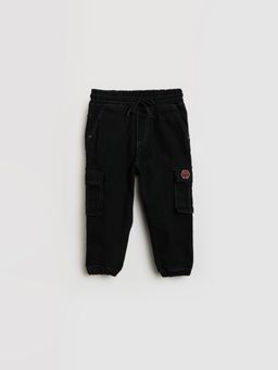 Blue Giraffe - Boys Jogger Black Solid Jeans