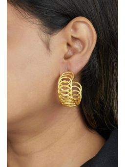 AMOSSH - 18K Gold Plated Deep Hoop Earrings