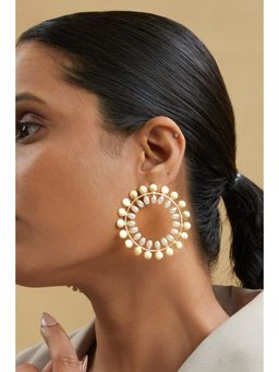 AMOSSH - Tarisa White Pearl 18K Gold Plated Drop Earrings