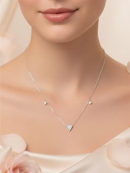 925 SILLER - 925 Pure Silver Stone Studded Necklace
