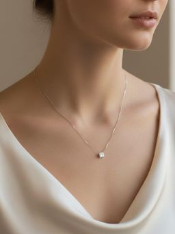 925 SILLER - 925 Pure Silver Stone Studded Necklace