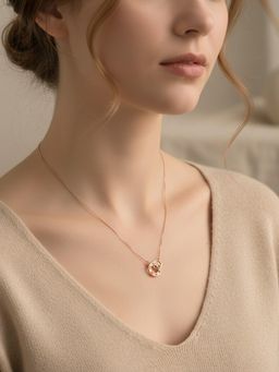 925 SILLER - 925 Pure Silver Round Design Necklace