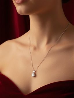 925 SILLER - 925 Pure Silver Stone Studded Necklace