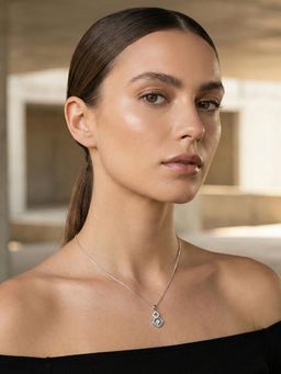 925 SILLER - 925 Pure Silver Stone Studded Necklace