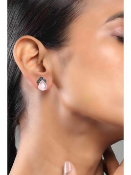 Rangriti - Women Pink Brass Stud Earrings