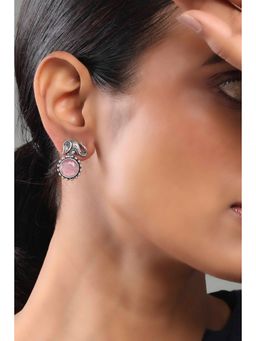 Rangriti - Women Light Pink Brass Stud Earrings