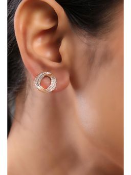 Rangriti - Women White Brass Stud Earrings