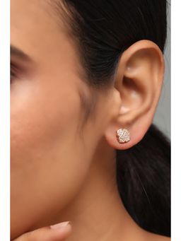 Rangriti - Women White Brass Stud Earrings