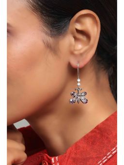 Rangriti - Women Lavender Oxidised Brass Drop Earrings