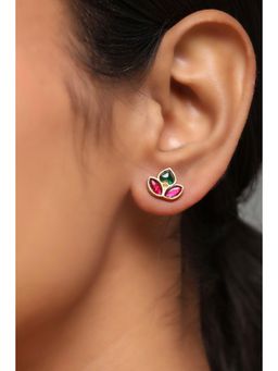Rangriti - Women Multi-Color Brass Stud Earrings