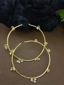 Sanjog - Gold-Plated Pearl Ghugaroo Bangles (Pack of 2)