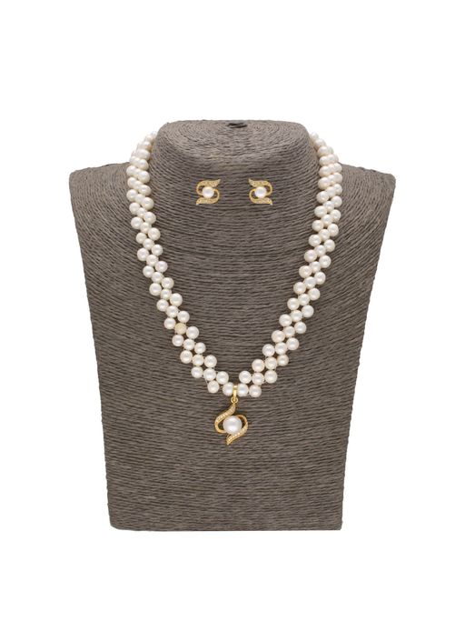 Buy Sri Jagdamba Pearls Eternity Pearl Necklace Set Online