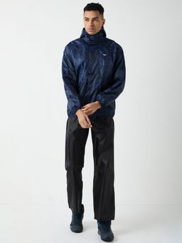 WILDCRAFT - Men Navy Blue Printed Rain Jacket with Pant (Set of 2)
