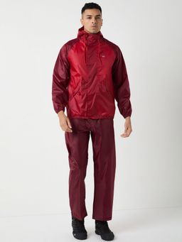 WILDCRAFT - Men Red Solid Rain Jacket with Pant (Set of 2)