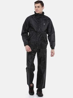 WILDCRAFT - Men Black Solid Rain Jacket with Pant (Set of 2)