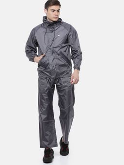 WILDCRAFT - Men Grey Solid Rain Jacket with Pant (Set of 2)