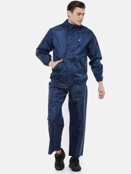 WILDCRAFT - Men Navy Blue Solid Rain Jacket with Pant (Set of 2)