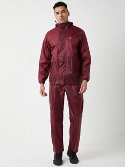 WILDCRAFT - Men Red Solid Rain Jacket with Pant (Set of 2)