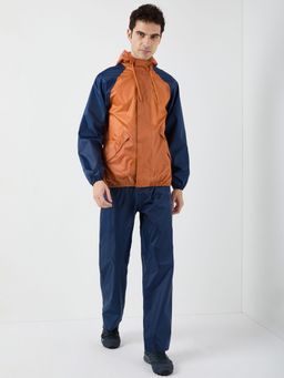 WILDCRAFT - Men Orange Solid Rain Jacket with Pant (Set of 2)