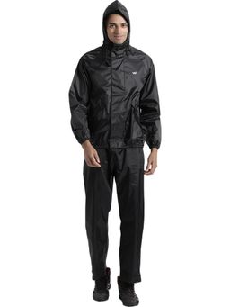 WILDCRAFT - Men Black Solid Rain Jacket with Pant (Set of 2)