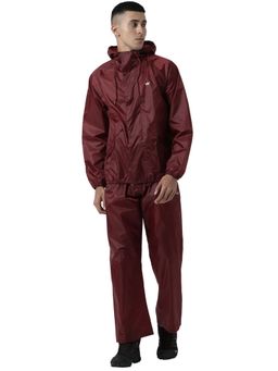 WILDCRAFT - Men Maroon Solid Rain Jacket with Pant (Set of 2)