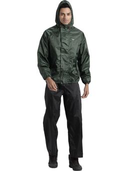 WILDCRAFT - Men Green Camouflage Rain Jacket with Pant (Set of 2)