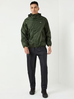 WILDCRAFT - Men Olive Printed Rain Jacket with Pant (Set of 2)