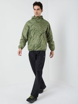 WILDCRAFT - Men Green Printed Rain Jacket with Pant (Set of 2)