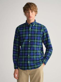 GANT - Men Green Checked Regular Fit Shirt