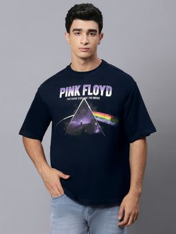 Free Authority - Men Pink Floyd Printed Navy T-Shirt
