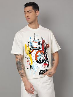 Free Authority - Men Star Wars Printed White T-Shirt