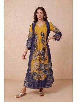 Shetab Kazmi - Mustard Botanica Maxi Dress