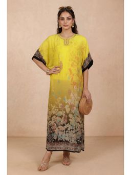 Shetab Kazmi - Yellow Soleil Kaftan Dress