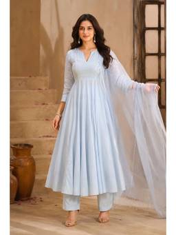 Mulmul - Bhavika Cotton Anarkali with Pant & Dupatta