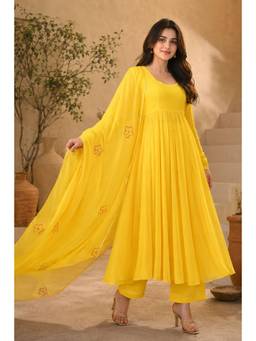 Mulmul - Gauri Georgette Anarkali with Pant & Dupatta