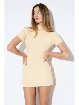 Misspap - Panelled Knitted Rib Mini Dress