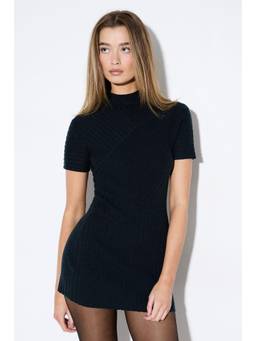 Misspap - Panelled Knitted Rib Mini Dress
