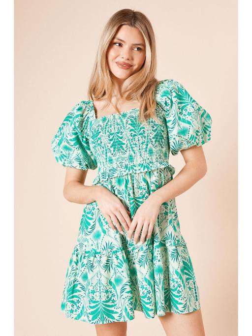 green dresses dorothy perkins Buy Palm Shirred Bodice Mini Dress (8) Online sage gown