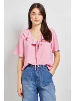 Dorothy Perkins - Ruffle Neck Angel Sleeve Top