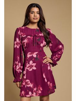 Dorothy Perkins - Petite Gathered Bodice Lace Back Long Sleeve Mini Dress