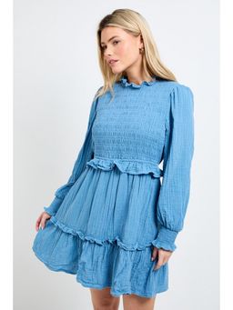 Dorothy Perkins - Shirred Bodice Frill Mini Dress