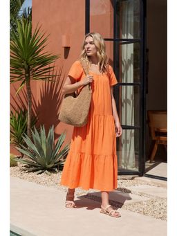 Dorothy Perkins - Scoop Neck Tiered Midi Dress