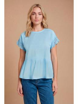 Dorothy Perkins - Lace Sleeve Trim Dobby Top