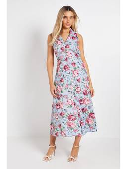 Dorothy Perkins - Blue Floral Button Through Midi Dress