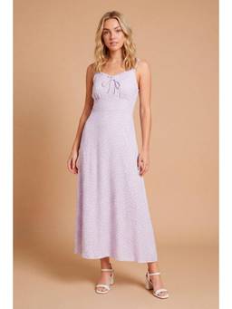 Dorothy Perkins - Lace Trim Tie Front Printed Midi Dress