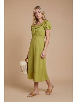 Dorothy Perkins - Statement Ruffle Shirred Midi Dress