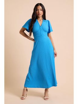 Dorothy Perkins - Petite Crinkle jersey Flutter Sleeve Button Front Midi Dress
