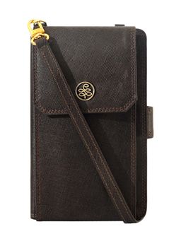 Eske - Dark Brown Color Textured Two Fold Wallet for Women