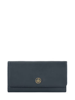 Eske - Navy Blue Color Solid Three Fold Wallet for Women